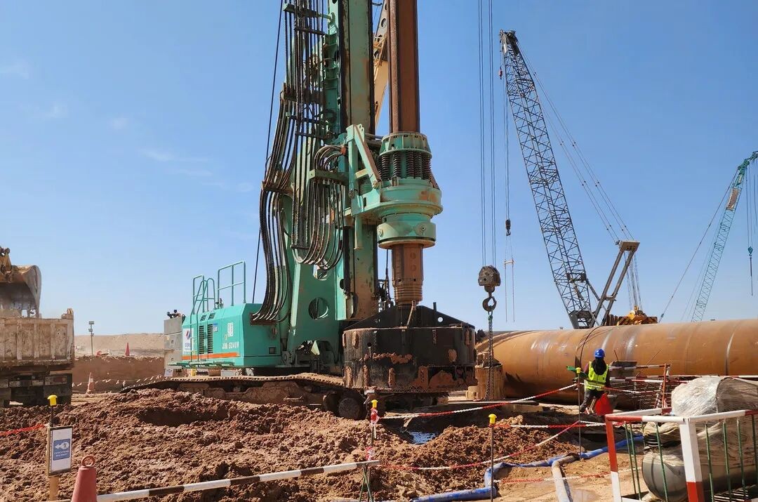 中国水电基础局携手上海金泰，共筑中东基建新里程碑106.16米超深桩